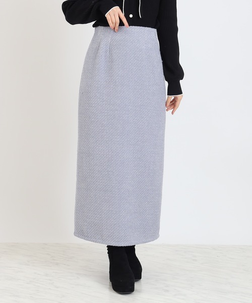 TRUDEA（トルディア）の「ラメモールナロータイトスカート（スカート・レディース・グレイッシュブルー/ネイビー/ブラウン・MEDIUM）」の3枚目の写真