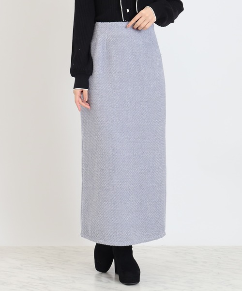 TRUDEA（トルディア）の「ラメモールナロータイトスカート（スカート・レディース・グレイッシュブルー/ネイビー/ブラウン・MEDIUM）」の4枚目の写真