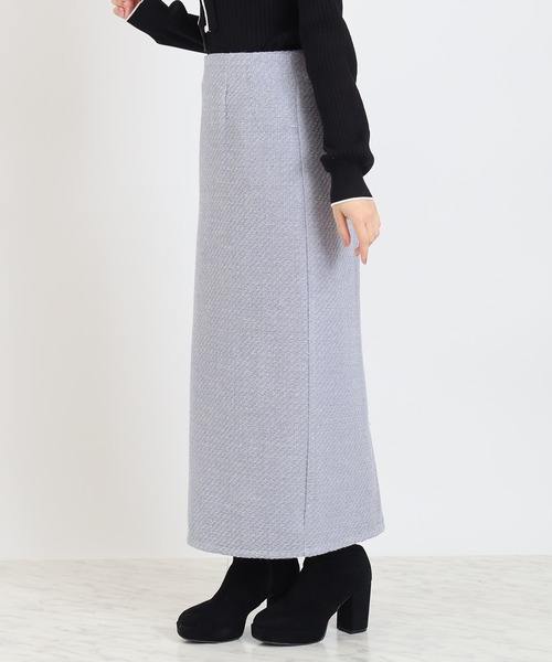 TRUDEA（トルディア）の「ラメモールナロータイトスカート（スカート・レディース・グレイッシュブルー/ネイビー/ブラウン・MEDIUM）」の5枚目の写真