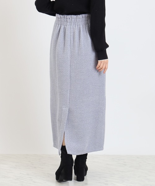 TRUDEA（トルディア）の「ラメモールナロータイトスカート（スカート・レディース・グレイッシュブルー/ネイビー/ブラウン・MEDIUM）」の6枚目の写真