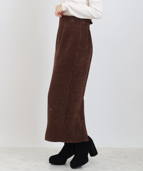 TRUDEA（トルディア）の「ラメモールナロータイトスカート（スカート・レディース・グレイッシュブルー/ネイビー/ブラウン・MEDIUM）」の9枚目の写真