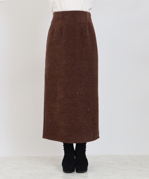 TRUDEA（トルディア）の「ラメモールナロータイトスカート（スカート・レディース・グレイッシュブルー/ネイビー/ブラウン・MEDIUM）」の16枚目の写真