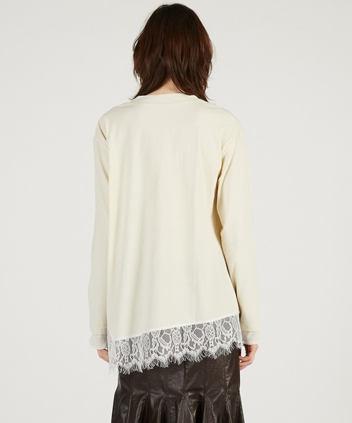 PRANK PROJECT（プランクプロジェクト）の「【Pre-Order】アシメヘムレーストップ / Asymmetrical Hem Lace Top（その他トップス・レディース・チャコールグレー/グレー/イエロー・FREE）」の18枚目の写真