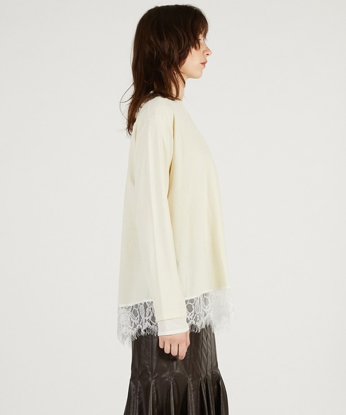 PRANK PROJECT（プランクプロジェクト）の「【Pre-Order】アシメヘムレーストップ / Asymmetrical Hem Lace Top（その他トップス・レディース・チャコールグレー/グレー/イエロー・FREE）」の19枚目の写真