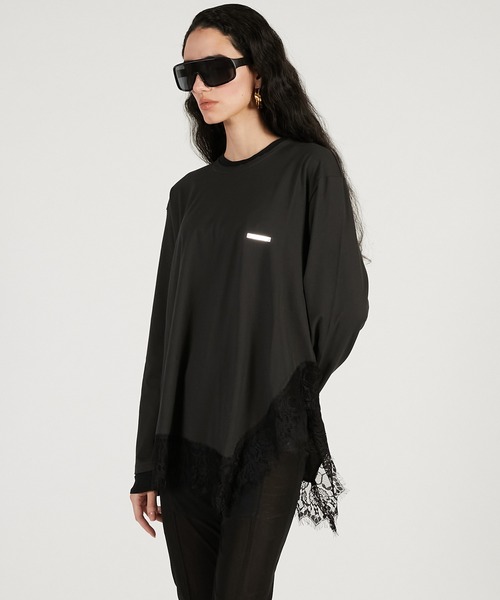 PRANK PROJECT（プランクプロジェクト）の「【Pre-Order】アシメヘムレーストップ / Asymmetrical Hem Lace Top（その他トップス・レディース・チャコールグレー/グレー/イエロー・FREE）」の8枚目の写真