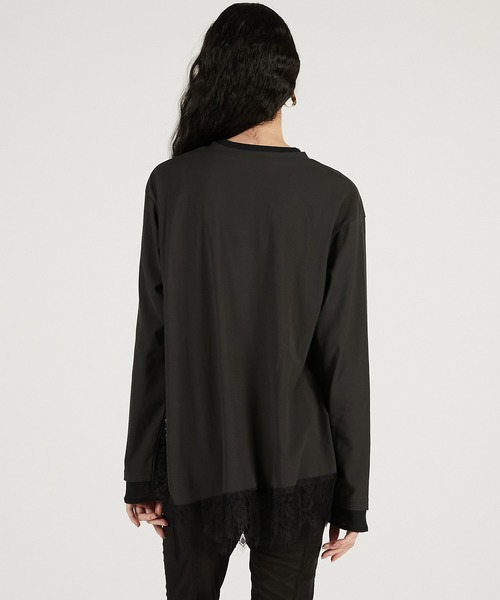 PRANK PROJECT（プランクプロジェクト）の「【Pre-Order】アシメヘムレーストップ / Asymmetrical Hem Lace Top（その他トップス・レディース・チャコールグレー/グレー/イエロー・FREE）」の9枚目の写真