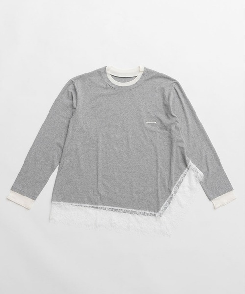PRANK PROJECT（プランクプロジェクト）の「【Pre-Order】アシメヘムレーストップ / Asymmetrical Hem Lace Top（その他トップス・レディース・チャコールグレー/グレー/イエロー・FREE）」の21枚目の写真
