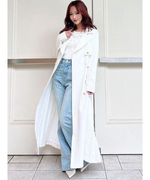 RESEXXY（リゼクシー）の「サイドプリーツトレンチコート（トレンチコート・レディース・ホワイト/ベージュ/ブラック・FREE）」の6枚目の写真