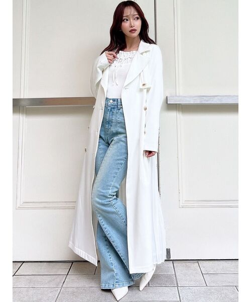 RESEXXY（リゼクシー）の「サイドプリーツトレンチコート（トレンチコート・レディース・ホワイト/ベージュ/ブラック・FREE）」の8枚目の写真