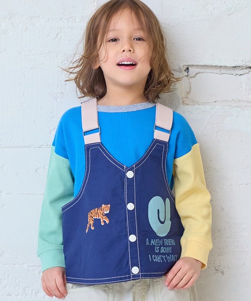 MARKEY'S(マーキーズ)の「ツイルプリントベスト(ベスト・キッズ・ネイビー/オフホワイト・S/M/L/LL)」の9枚目の写真