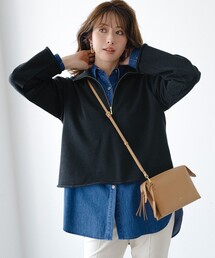 23区 L（ニジュウサンクオオキイサイズ）の「シャイニーコットンテリー ハーフジップ スウェット（スウェット）」