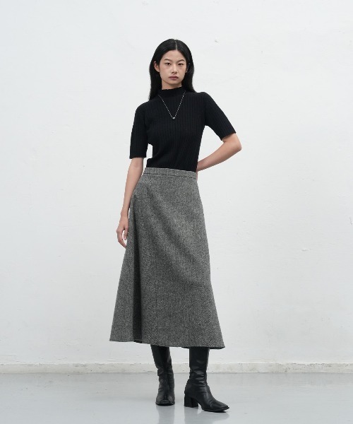 GENERAL IDEA（ジェネラルアイデア）の「【GENERAL IDEA】ウールフレアロングスカート / WOOL FLARE LONG SKIRT/（スカート・レディース・ブラック/ブラウン・M/S/L）」の7枚目の写真