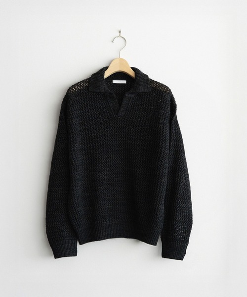 WYM LIDNM（ウィム バイ リドム）の「LOW GAUGE MESH KNIT POLO（ニット/セーター・メンズ・グレイッシュブルー/レッド/チャコール・S/M/L）」の16枚目の写真