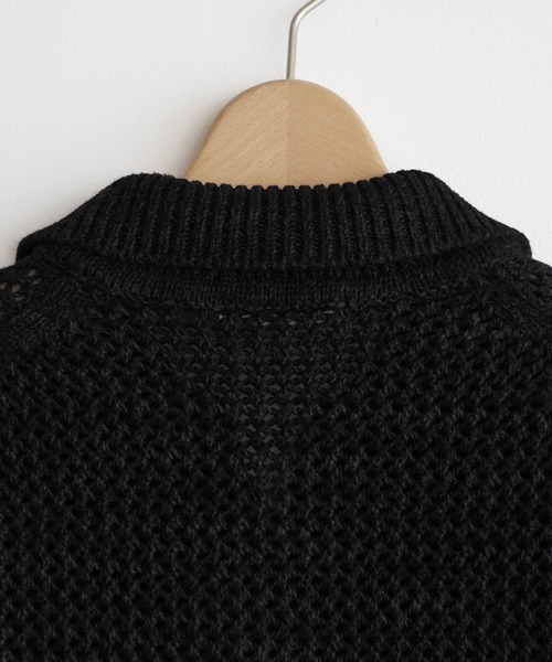 WYM LIDNM（ウィム バイ リドム）の「LOW GAUGE MESH KNIT POLO（ニット/セーター・メンズ・グレイッシュブルー/レッド/チャコール・S/M/L）」の21枚目の写真