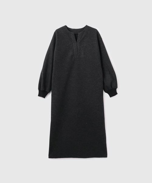 VICKY（ビッキー）の「ソフトニットメルトンキーネックワンピース≪手洗い可能≫（ワンピース・レディース・ダークグレー/ライトグレー・M）」の16枚目の写真