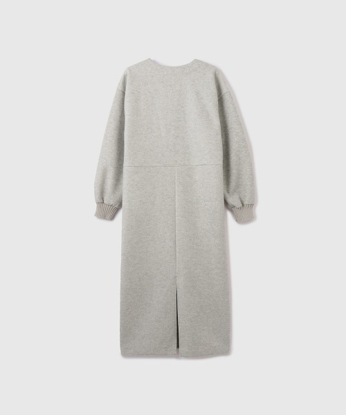 VICKY（ビッキー）の「ソフトニットメルトンキーネックワンピース≪手洗い可能≫（ワンピース・レディース・ダークグレー/ライトグレー・M）」の3枚目の写真