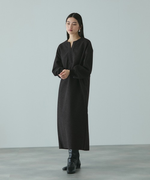 VICKY（ビッキー）の「ソフトニットメルトンキーネックワンピース≪手洗い可能≫（ワンピース・レディース・ダークグレー/ライトグレー・M）」の22枚目の写真