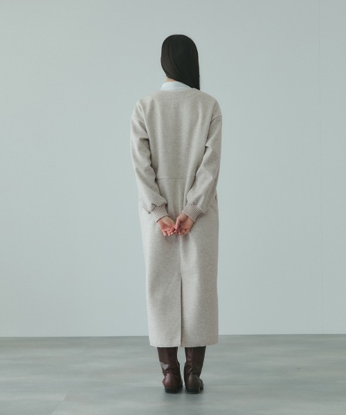 VICKY（ビッキー）の「ソフトニットメルトンキーネックワンピース≪手洗い可能≫（ワンピース・レディース・ダークグレー/ライトグレー・M）」の13枚目の写真