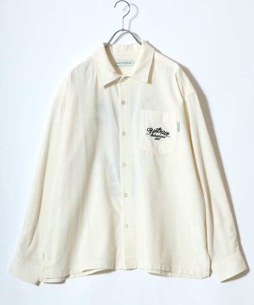 POWER TO THE PEOPLE(パワートゥーザピープル)の「2026SS POWER TO THE PEOPLE/パワートゥザピープル オーバーサイズ チベタンタイガー バック刺繍 長袖シャツ(シャツ/ブラウス・メンズ・アイボリー/ブラック・M/L/LL)」の3枚目の写真