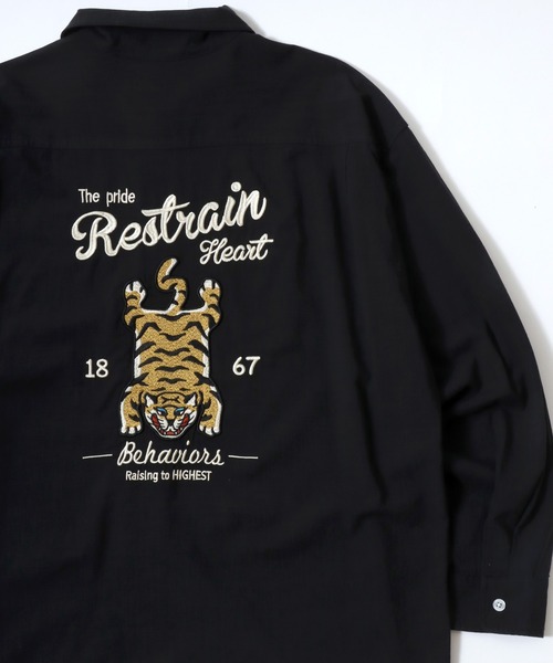 POWER TO THE PEOPLE(パワートゥーザピープル)の「2026SS POWER TO THE PEOPLE/パワートゥザピープル オーバーサイズ チベタンタイガー バック刺繍 長袖シャツ(シャツ/ブラウス・メンズ・アイボリー/ブラック・M/L/LL)」の16枚目の写真