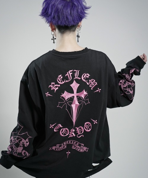 REFLEM（レフレム）の「『REFLEM/レフレム』クロス刺繍L/S Tee/ロング