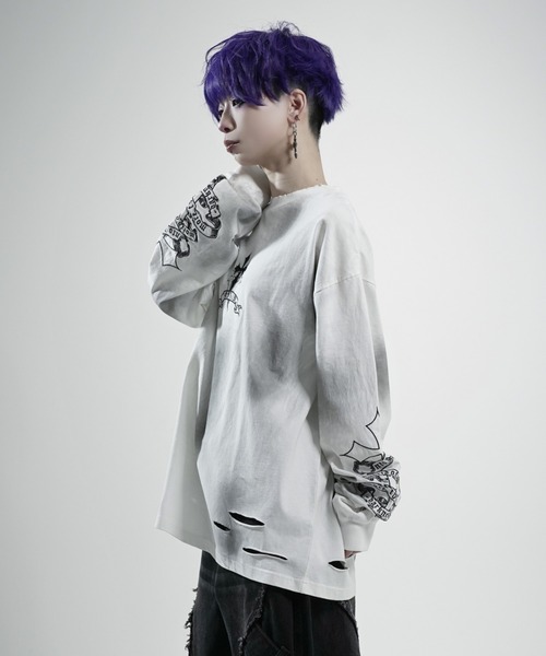 REFLEM/レフレム』クロス刺繍L/S Tee/ロングスリーブカットソー（T
