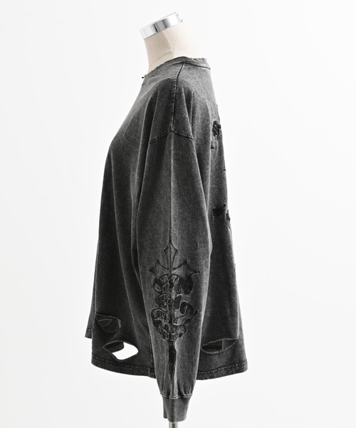 REFLEM/レフレム』クロス刺繍L/S Tee/ロングスリーブカットソー（T