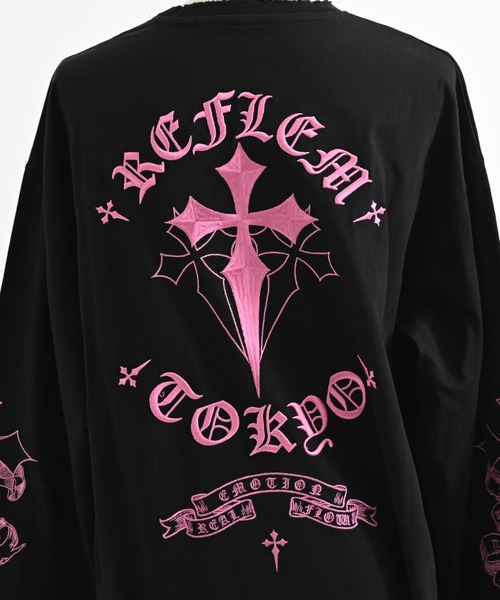 REFLEM/レフレム』クロス刺繍L/S Tee/ロングスリーブカットソー（T