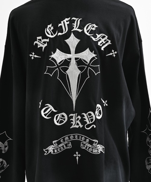 REFLEM/レフレム』クロス刺繍L/S Tee/ロングスリーブカットソー（T