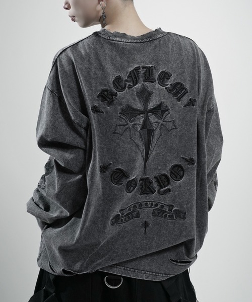 REFLEM レフレム クロス刺繍 ロングスリーブカットソー Tシャツ REFLEM/レフレム』クロス刺繍L/S Tee/ロングスリーブカットソー（T