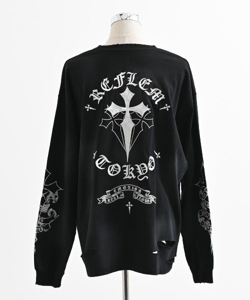 REFLEM/レフレム』クロス刺繍L/S Tee/ロングスリーブカットソー（T