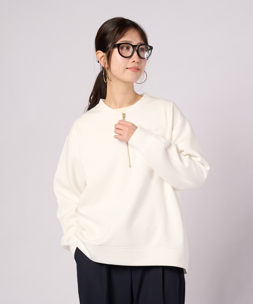 Arnold Palmer(アーノルドパーマー)の「クッションダンボール ハーフジッププルオーバー(スウェット・レディース・オフホワイト/ダークグレー/グレー・M/S/L)」の1枚目の写真