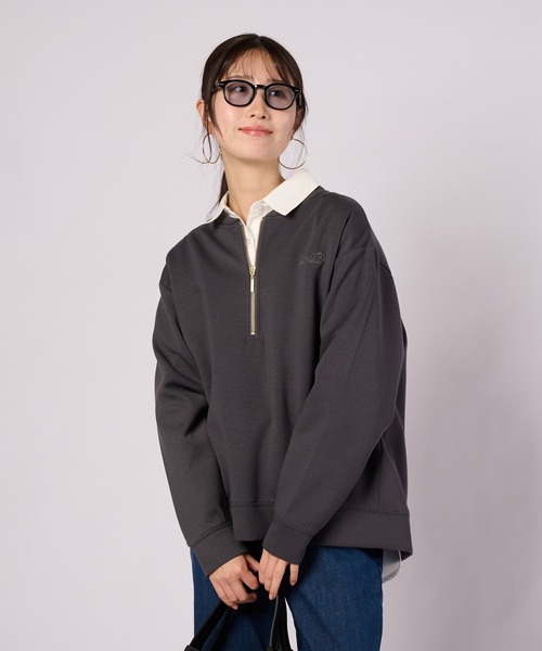 Arnold Palmer(アーノルドパーマー)の「クッションダンボール ハーフジッププルオーバー(スウェット・レディース・オフホワイト/ダークグレー/グレー・M/S/L)」の3枚目の写真