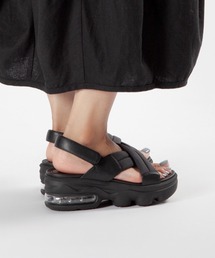 エアソール/厚底】パデッドクロス スポーツサンダル ALL BLACK