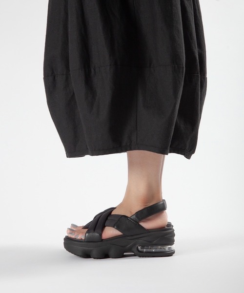 エアソール/厚底】パデッドクロス スポーツサンダル ALL BLACK