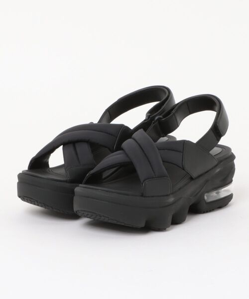 エアソール/厚底】パデッドクロス スポーツサンダル ALL BLACK