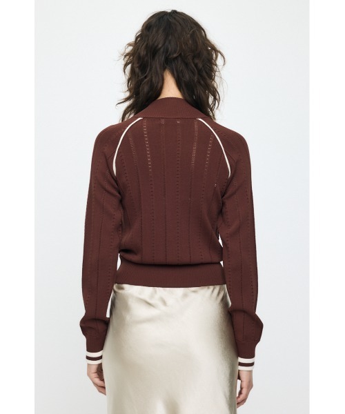 MOUSSY（マウジー）の「【26年SS新作】MIX PATTERN KNIT TRACK トップス（ニット/セーター・レディース・アイボリー/ブラウン/ネイビー・FREE）」の10枚目の写真