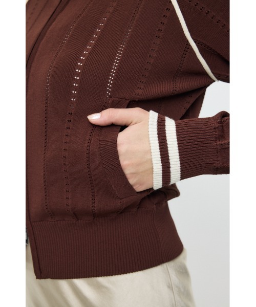 MOUSSY（マウジー）の「【26年SS新作】MIX PATTERN KNIT TRACK トップス（ニット/セーター・レディース・アイボリー/ブラウン/ネイビー・FREE）」の13枚目の写真