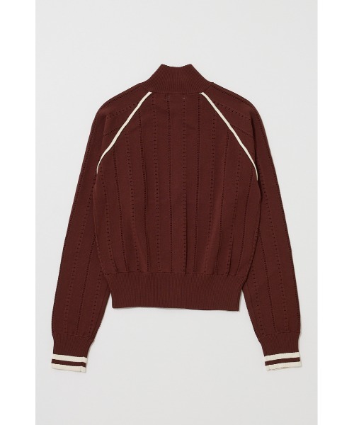 MOUSSY（マウジー）の「【26年SS新作】MIX PATTERN KNIT TRACK トップス（ニット/セーター・レディース・アイボリー/ブラウン/ネイビー・FREE）」の17枚目の写真