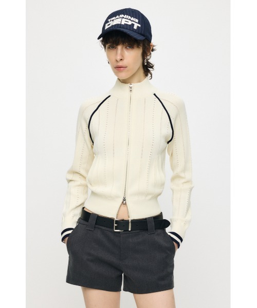 MOUSSY（マウジー）の「【26年SS新作】MIX PATTERN KNIT TRACK トップス（ニット/セーター・レディース・アイボリー/ブラウン/ネイビー・FREE）」の20枚目の写真