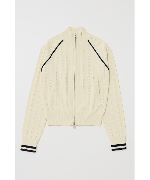 MOUSSY（マウジー）の「【26年SS新作】MIX PATTERN KNIT TRACK トップス（ニット/セーター・レディース・アイボリー/ブラウン/ネイビー・FREE）」の21枚目の写真