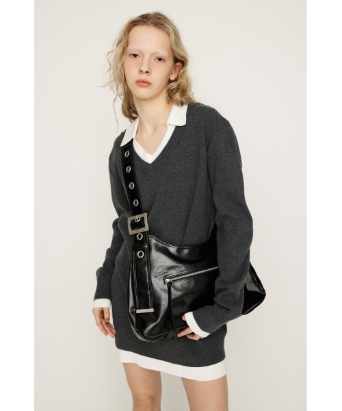 SLY（スライ）の「【WEB限定】EYELET DETAIL SHOULDER BAGLIMITED ITEM アイレットディティール ショルダーバッグ（ショルダーバッグ・レディース・ブラック/ベージュ・FREE）」の9枚目の写真