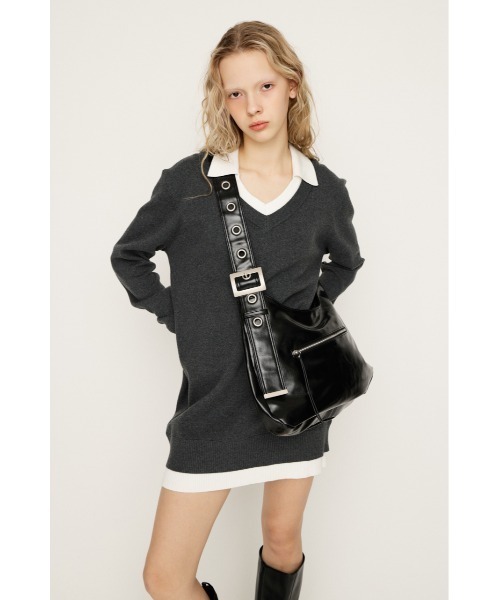 SLY（スライ）の「【WEB限定】EYELET DETAIL SHOULDER BAGLIMITED ITEM アイレットディティール ショルダーバッグ（ショルダーバッグ・レディース・ブラック/ベージュ・FREE）」の10枚目の写真