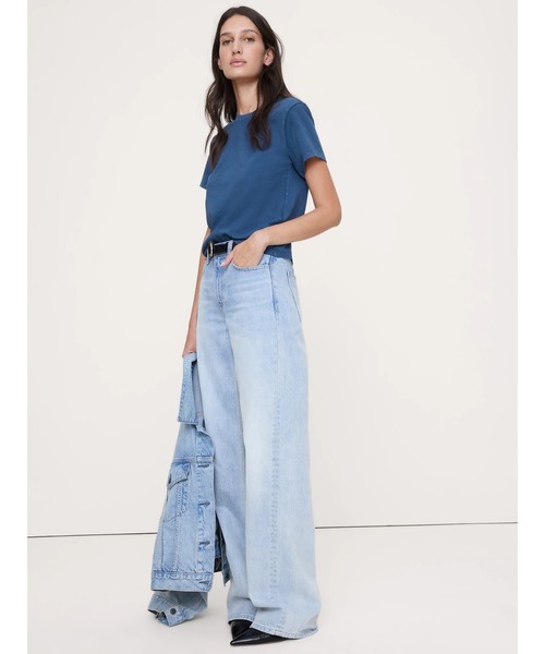 Banana Republic(バナナリパブリック)の「ヴィンテージ コットン クルーネックTシャツ(Tシャツ/カットソー・レディース・ホワイト/ブラック/マルチ/ブルー・L/M/S/XS)」の3枚目の写真