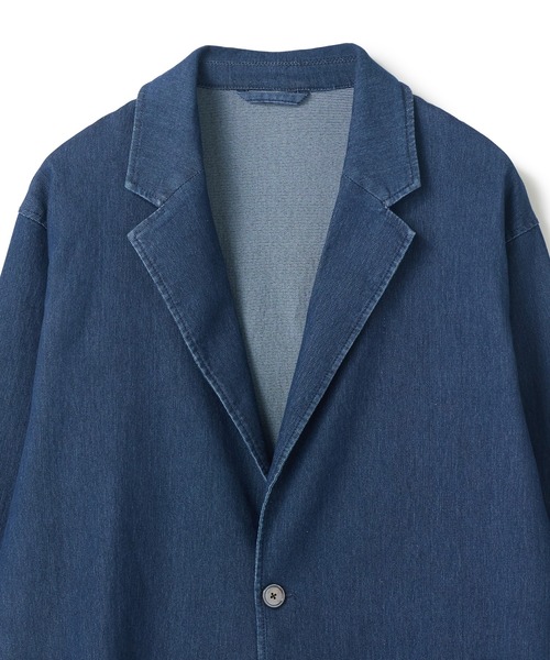 UNION STATION（ユニオンステーション）の「メッシュデニムジャケット〈ストレッチ・軽量・ハンドウォッシャブル・通気性〉（デニムジャケット・メンズ・ブラック/ネイビー・M/S/L）」の5枚目の写真