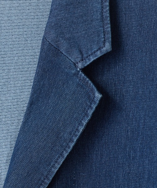 UNION STATION（ユニオンステーション）の「メッシュデニムジャケット〈ストレッチ・軽量・ハンドウォッシャブル・通気性〉（デニムジャケット・メンズ・ブラック/ネイビー・M/S/L）」の6枚目の写真