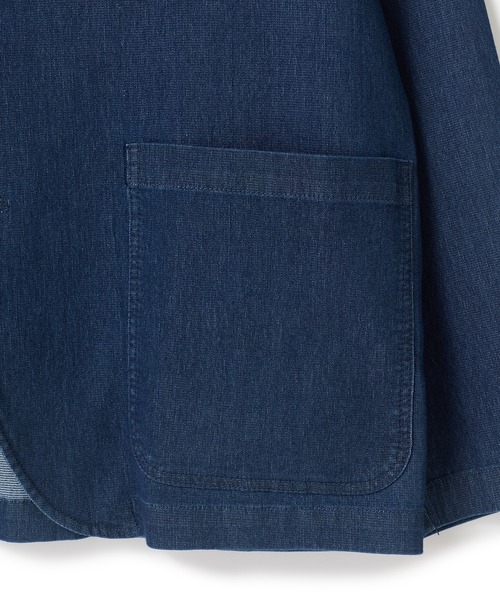 UNION STATION（ユニオンステーション）の「メッシュデニムジャケット〈ストレッチ・軽量・ハンドウォッシャブル・通気性〉（デニムジャケット・メンズ・ブラック/ネイビー・M/S/L）」の7枚目の写真