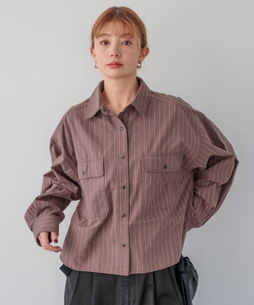 BAYFLOW（ベイフロー）の「コットンボーイフレンドシャツ（シャツ/ブラウス・レディース・オフホワイト/ブラウン系/イエロー・FREE）」の7枚目の写真