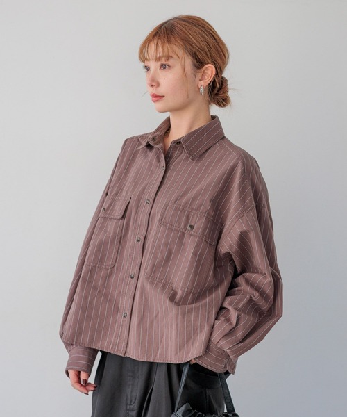 BAYFLOW（ベイフロー）の「コットンボーイフレンドシャツ（シャツ/ブラウス・レディース・オフホワイト/ブラウン系/イエロー・FREE）」の8枚目の写真