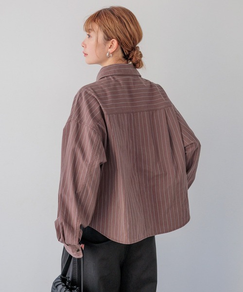 BAYFLOW（ベイフロー）の「コットンボーイフレンドシャツ（シャツ/ブラウス・レディース・オフホワイト/ブラウン系/イエロー・FREE）」の9枚目の写真